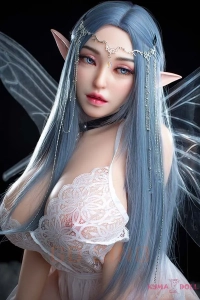 青髪長髪のKカップセクシーラブドール