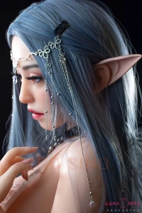 エルフ耳青髪美人フルシリコン製ラブドール