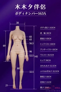 163cm Dカップアダルトドールボディ