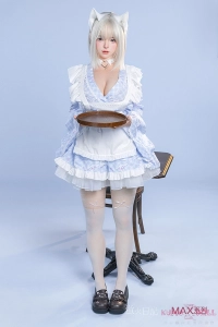 白髪のメイド服ラブドール 清楚な雰囲気のリアル造形