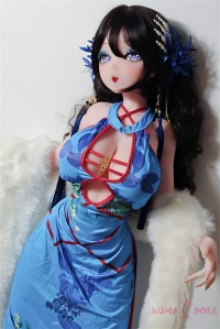 青いチャイナ 148cm Lカップ 樱空翼 ラブドール 旗袍 萌え